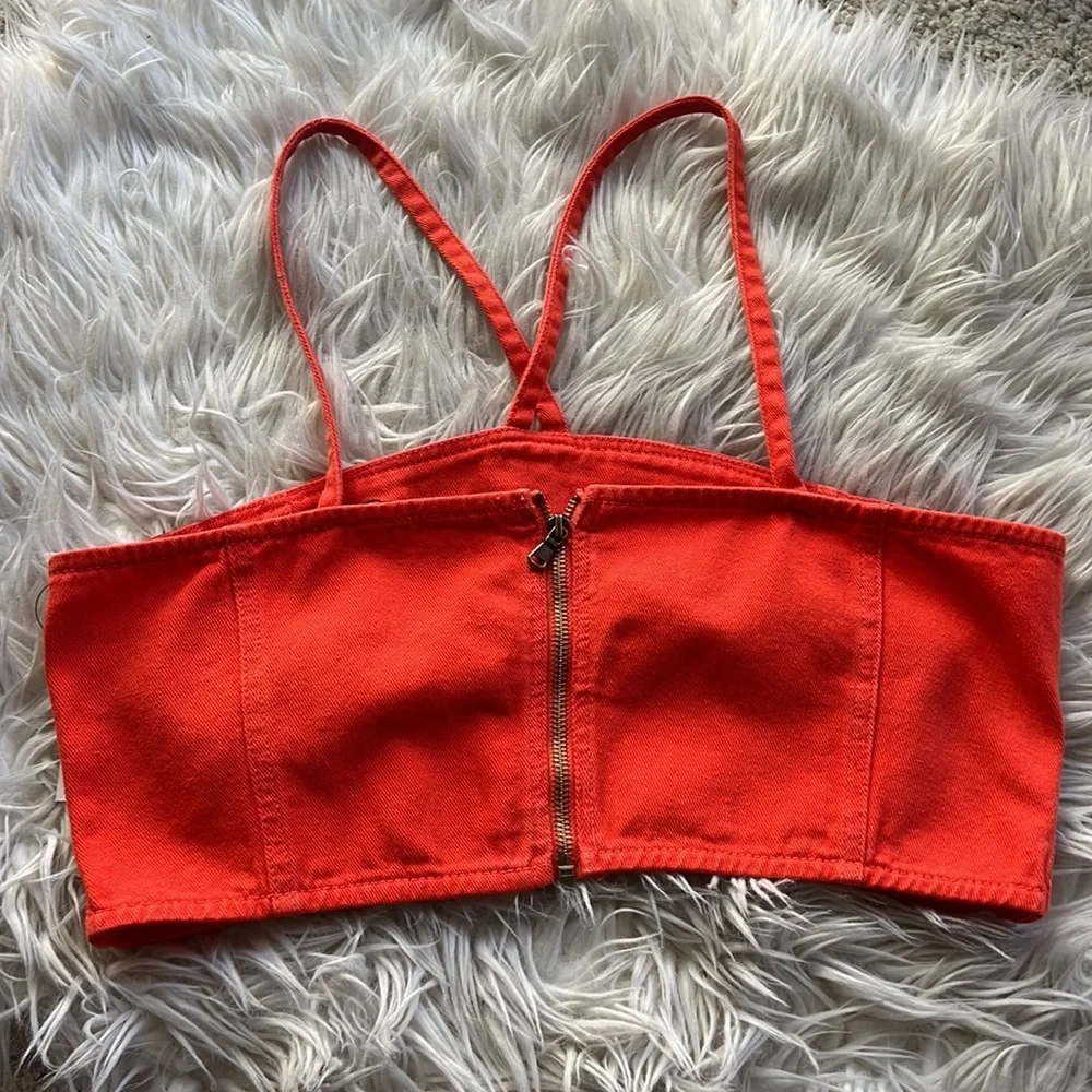 NWT Nasty Gal Orange Denim Corset